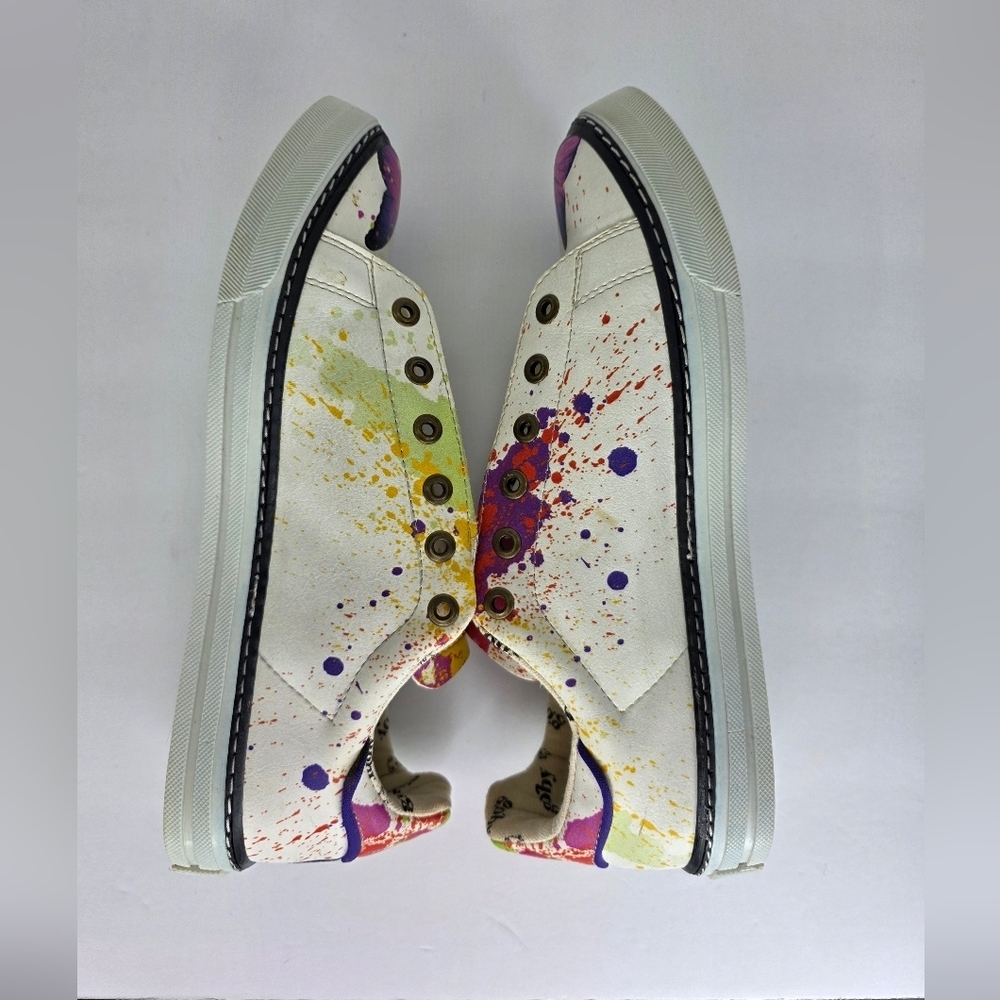 Goby Sneaker GSS117 Colorful Butterfly Graffiti Print Women's Casual EU 41 US 10 - Picture 10 of 14